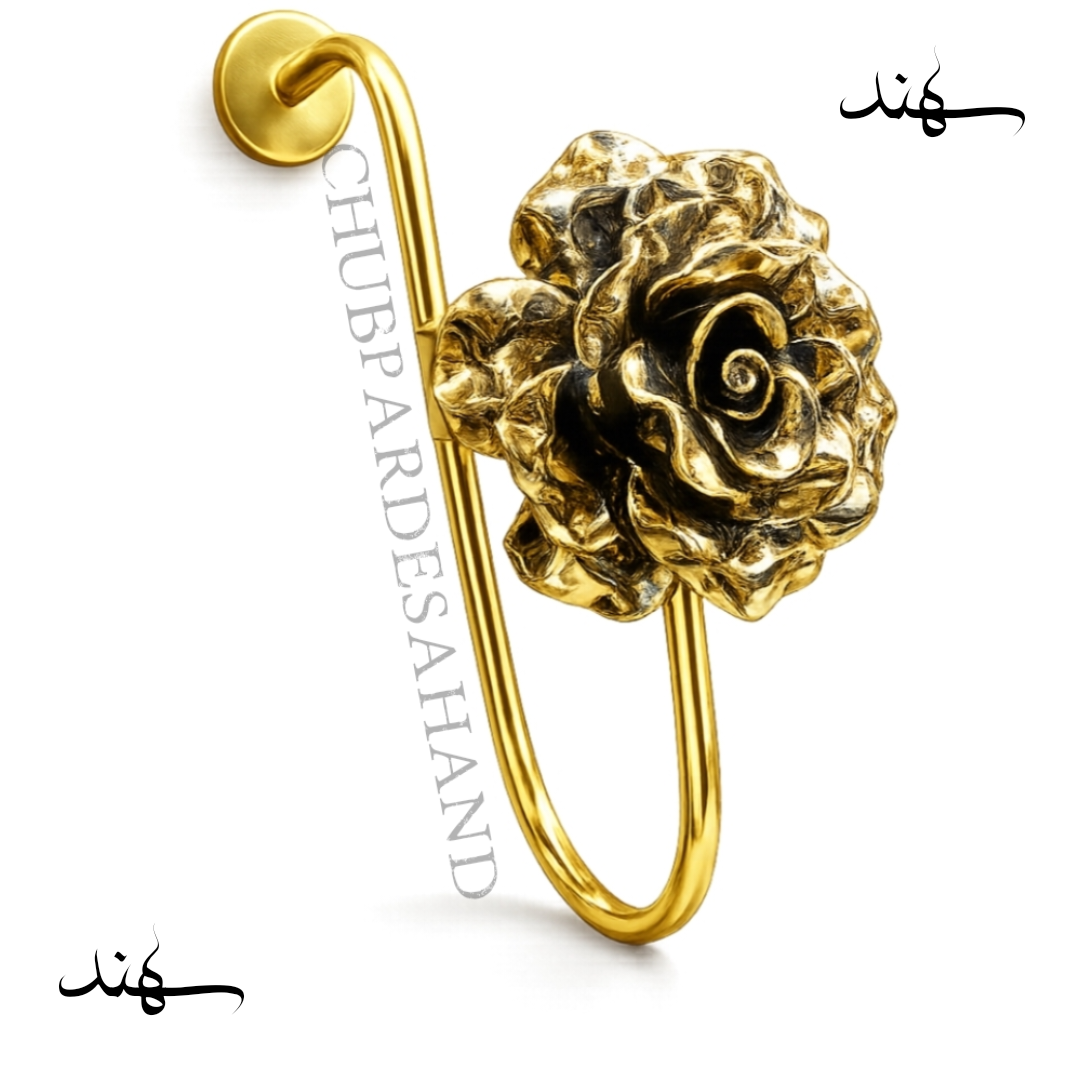 گل میخ پرده (هولدر) عصایی مدل رُز رنگ طلایی