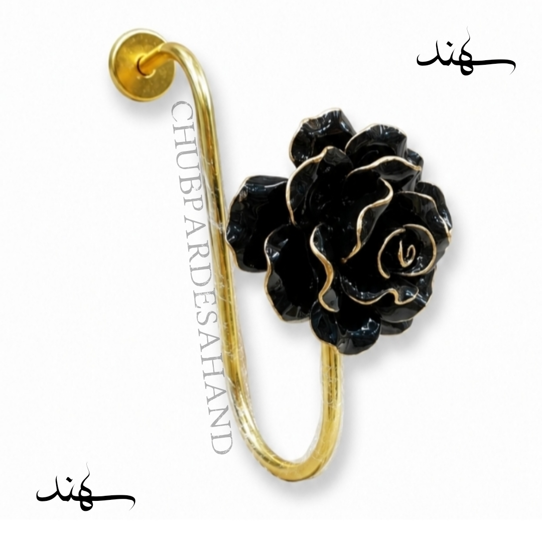 گل میخ پرده (هولدر) عصایی مدل رُز رنگ مشکی