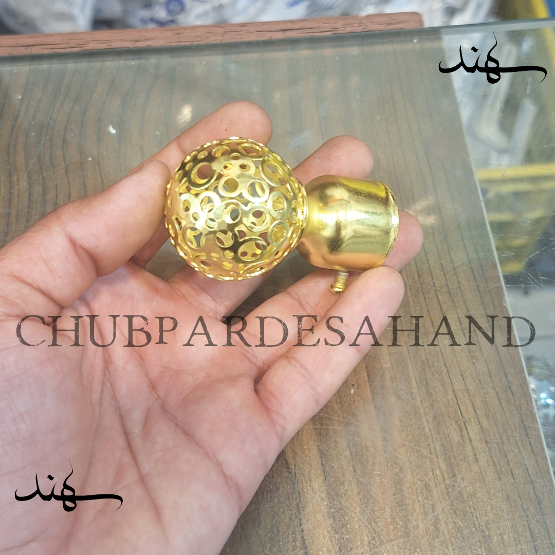 سَری چوب پرده پانچی (قُپه) المپیک رنگ طلایی کد۰۴