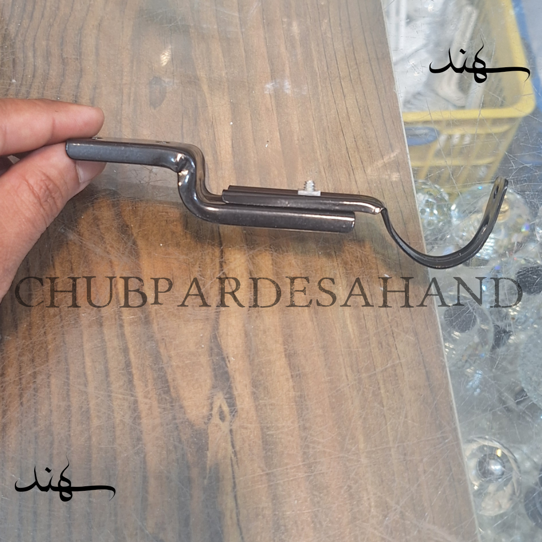پایه سقفی چوب پرده پانچی رنگ مشکی