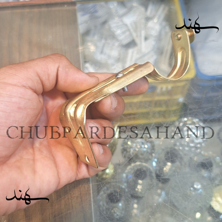 پایه دیواری چوب پرده طلایی